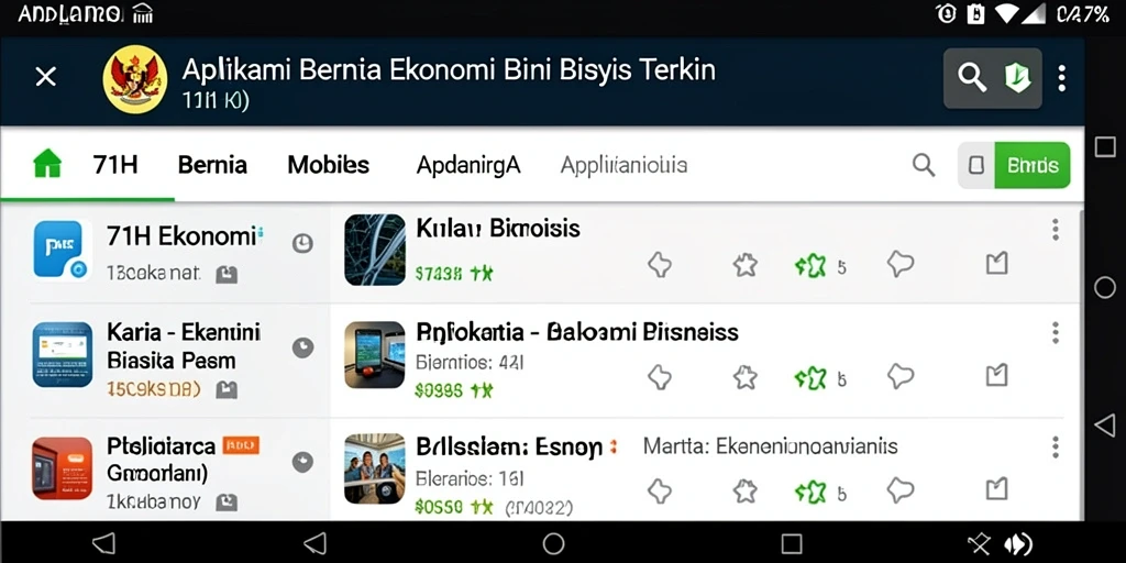 Antarmuka aplikasi 71H menampilkan berita ekonomi terkini.