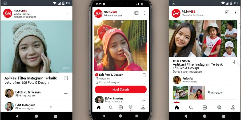 Tampilan antarmuka AMAVI88 untuk aplikasi Filter Instagram yang kreatif.