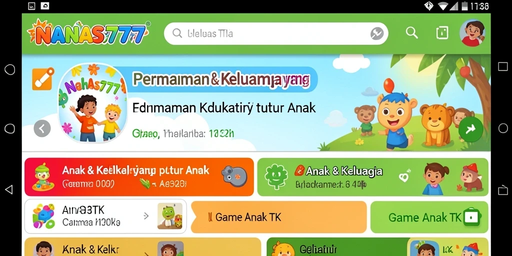 Tampilan antarmuka NANAS777 yang cerah dan menarik untuk anak-anak.