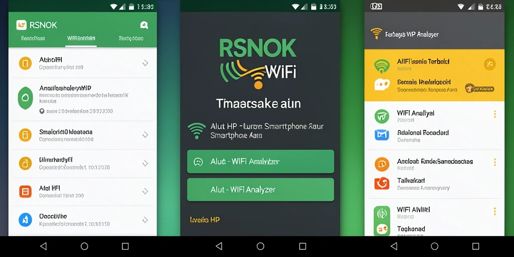 Tampilan antarmuka RSNOK yang menunjukkan analisis jaringan WiFi secara real-time.
