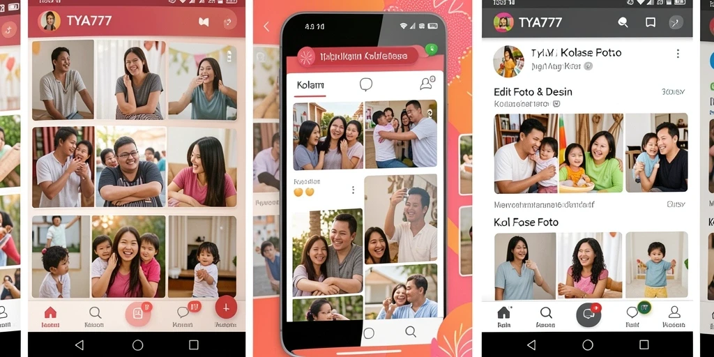 Tampilan antarmuka aplikasi Kolase Foto TYA777 yang user-friendly.