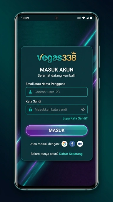 Tampilan halaman login vegas338